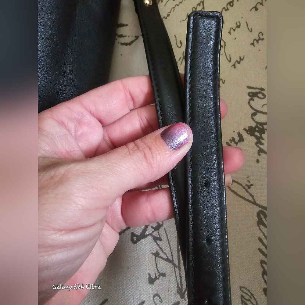 Kate Spade ♠️ Hampton Road Janie Blk Smooth/Patent Leather Slouch Satchel EUC - Picture 16 of 17